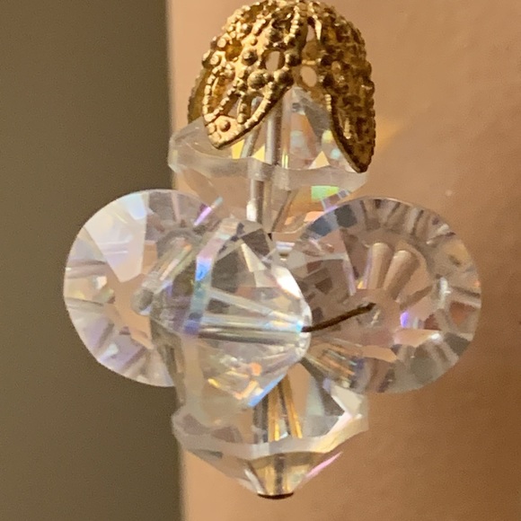 MOD 60’s CRYSTALS CLUSTER EARRINGS PARTY GLAM HOLIDAY CHRISTMAS PARTY NYE - Picture 2 of 10